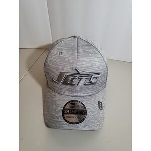 New Era 39THIRTY New York Jets Heather All Gray Grey Flex Fitted M/L Stretch Hat